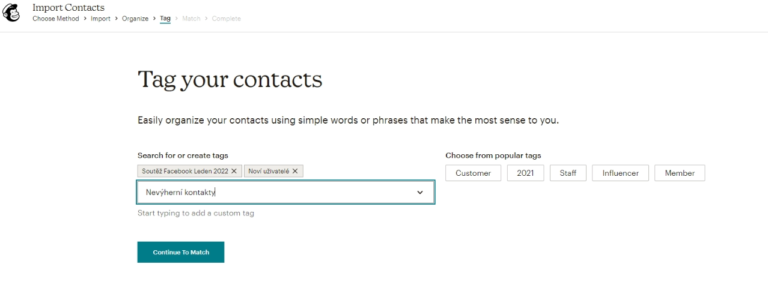 4 MailChimp - tag contact