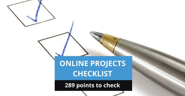 CHECKLIST FOR ONLINE PROJECTS